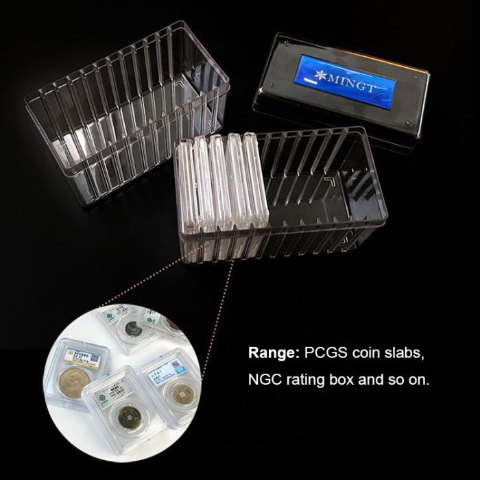 12pcs Slots Transparent Plastic Coin Slab Storage Box Acrylic Collection Box Storage Case Trays for Collectors Office Home Bank Supplies - Image 3