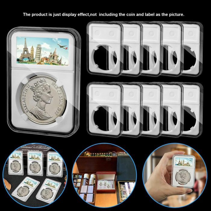 9.5-40MM Acrylic Plastic Coin Slab Display Holder Storage Case Clear Acrylic Cases for Coin Organize and Collection Protector - Image 7