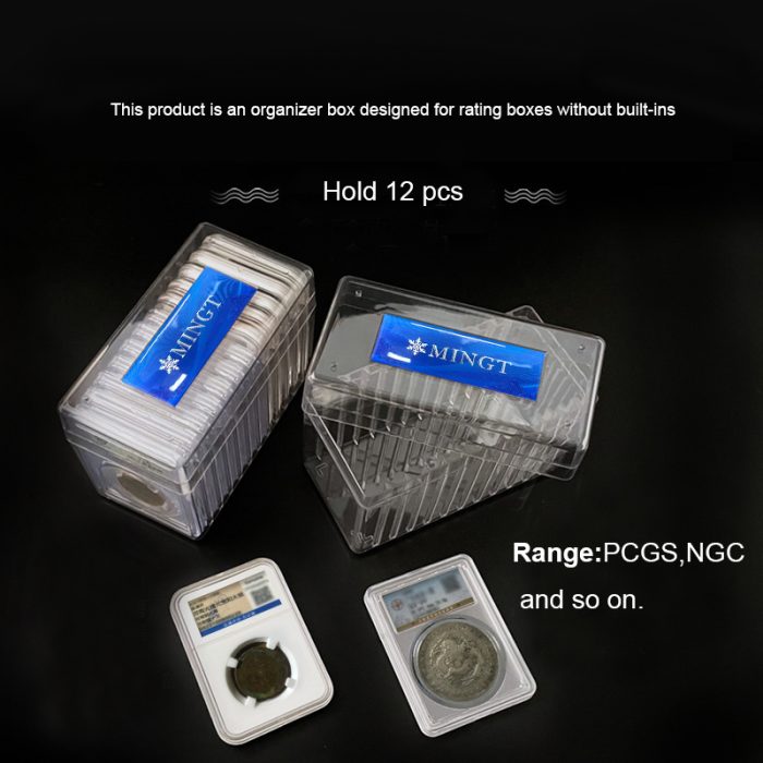12pcs Slots Transparent Plastic Coin Slab Storage Box Acrylic Collection Box Storage Case Trays for Collectors Office Home Bank Supplies - Image 4