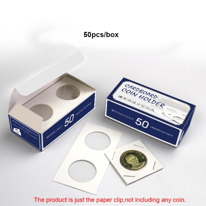 50 PCS Cardboard Coin Paper Clips Assorted Sizes Paper Coin Holders Coin Flip with Clear Window Coins Collection - Image 7