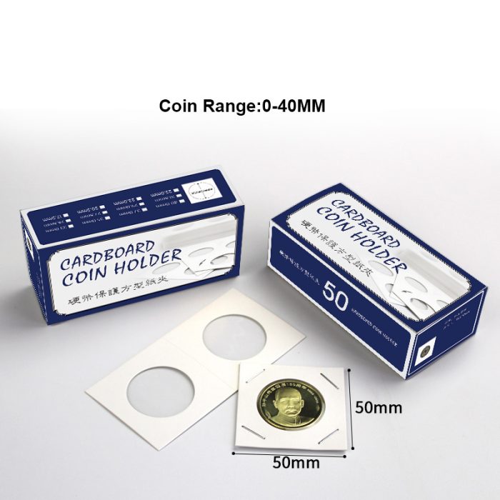 50 PCS Cardboard Coin Paper Clips Assorted Sizes Paper Coin Holders Coin Flip with Clear Window Coins Collection - Image 6