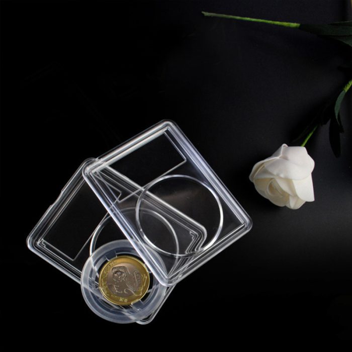 Premium Acrylic Plastic Coin Slab Holder 9.5-40mm Translucent Sizing Ring Coin Case - Image 4