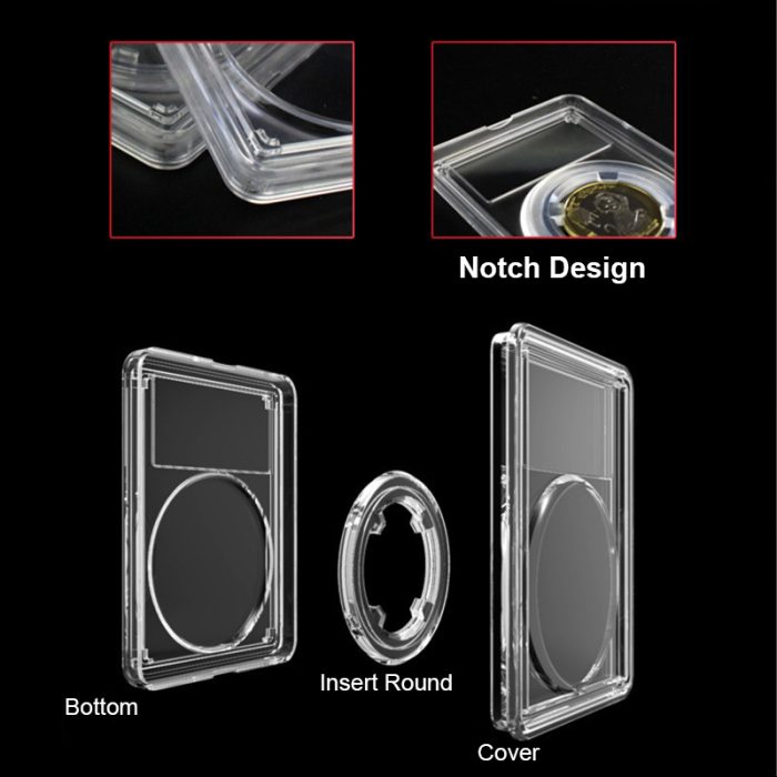 Premium Acrylic Plastic Coin Slab Holder 9.5-40mm Translucent Sizing Ring Coin Case - Image 5