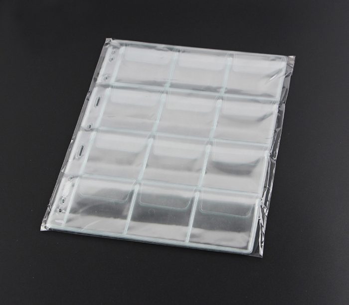 10 sheets/pack Standard 9 Holes PVC Material Coin Binder Insert Collecting Coins 12 Pockets 62mm x 62mm - Image 3