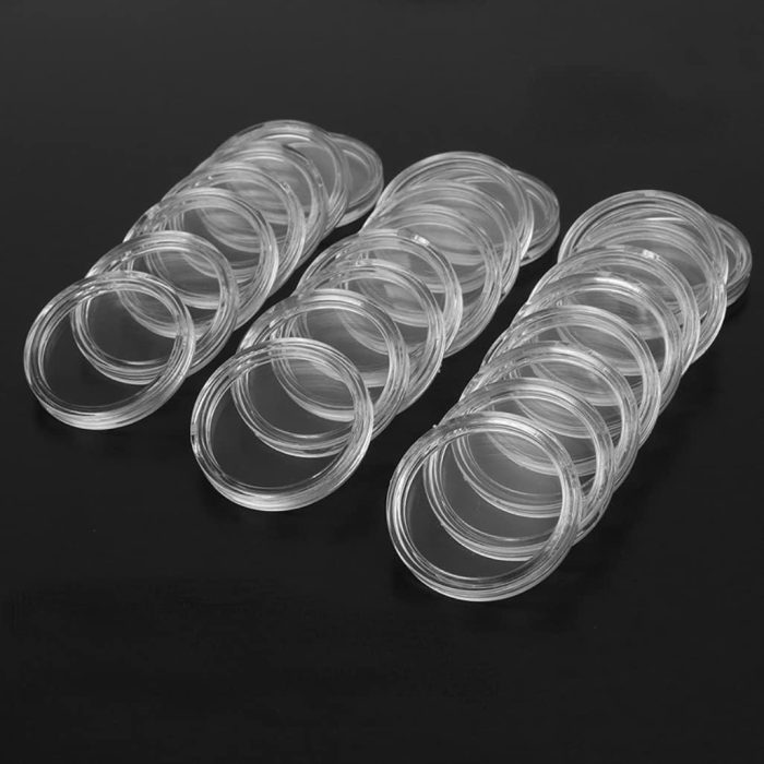 100pcs/pack 30mm Coin Capsules Holder Plastic Coin Capsules Bulk for Clear Plastic Coin Collection Box