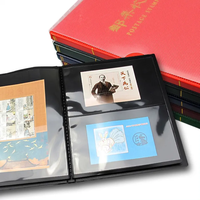 PCCB Stamp Collecting Album, Heat-pressing 1 rows,2 Rows Mixed Inserts Stamp Book for Collectors 10 Pages Stamp Booklet