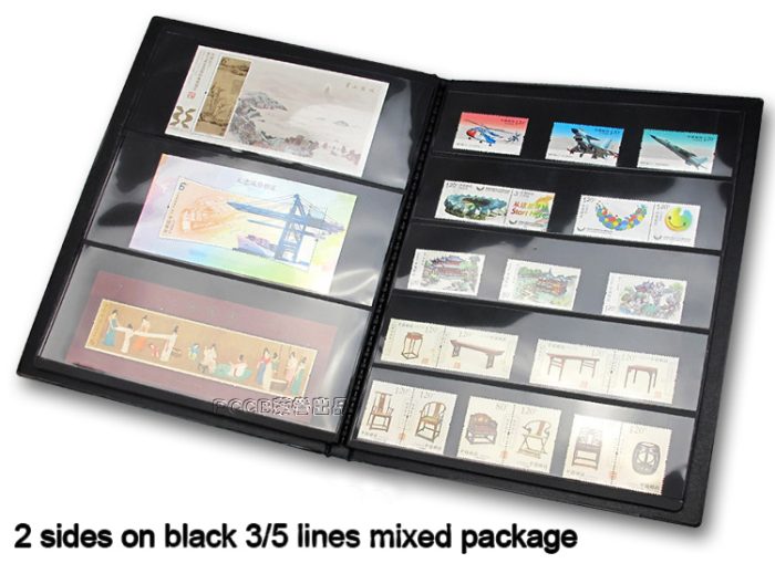PCCB Stamp Collecting Album, Heat-pressing 3 rows,5 Rows Mixed Inserts Stamp Book for Collectors 10 Sheets Stamp Booklet - Image 3
