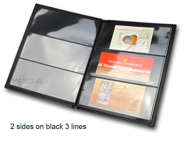 PCCB Stamp Collecting Album, Heat-pressing 3 Rows Inserts Stamp Banknote Book for Collectors 10 Sheets Stamp Booklet - Image 3