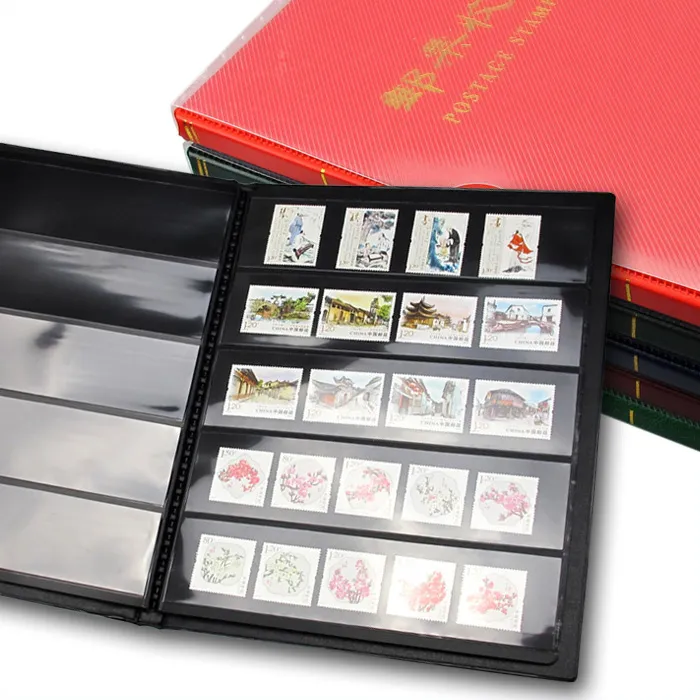 PCCB Stamp Collecting Album, Heat-pressing 5 Rows Inserts Stamp Banknote Book for Collectors 10 Pages Stamp Booklet