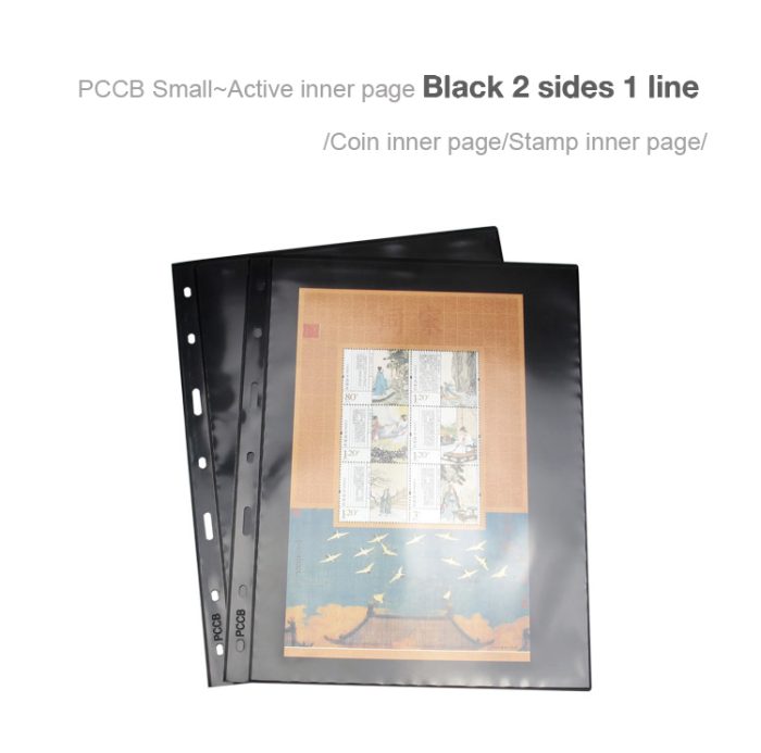 10Pcs/pack Small 7-Hole Plastic Double-Sided Coin Album Inner Sheets Card Stamp Banknote Collection Album Inserts Pages For Coin Collecting 1 Black Pocket - Image 3