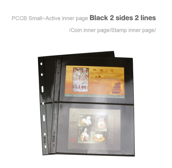 10Pcs/pack Small 7-Hole Plastic Double-Sided Coin Album Inner Sheets Card Stamp Banknote Collection Album Inserts Pages For Coin Collecting 2 Black Pockets - Image 3
