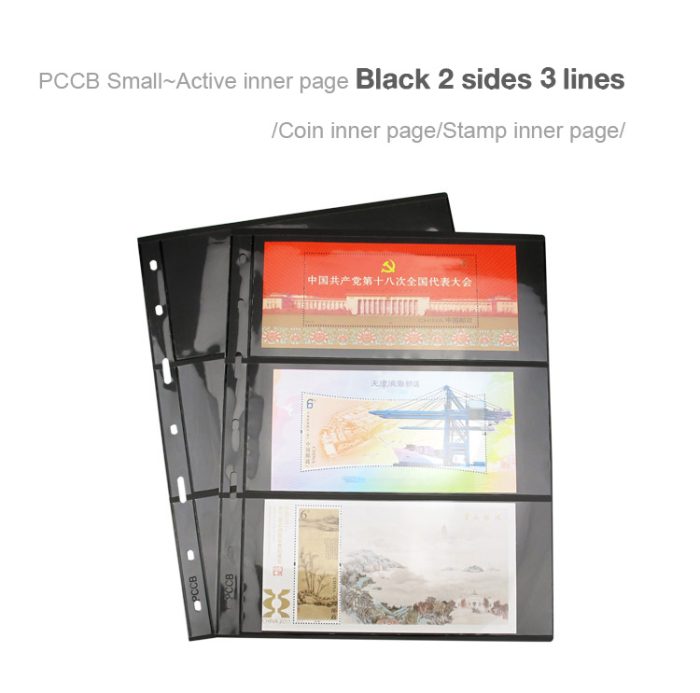10Pcs/pack Small 7-Hole Plastic Double-Sided Coin Album Inner Sheets Card Stamp Banknote Collection Album Inserts Pages For Coin Collecting 3 Black Pockets - Image 4