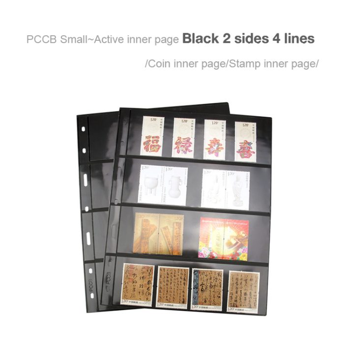 10Pcs/pack Small 7-Hole Plastic Double-Sided Coin Album Inner Sheets Card Stamp Banknote Collection Album Inserts Pages For Coin Collecting 4 Black Pockets - Image 3