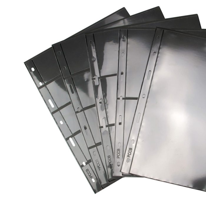 10Pcs/pack Small 7-Hole Plastic Double-Sided Coin Album Inner Sheets Card Stamp Banknote Collection Album Inserts Pages For Coin Collecting 5 Black Pockets - Image 5