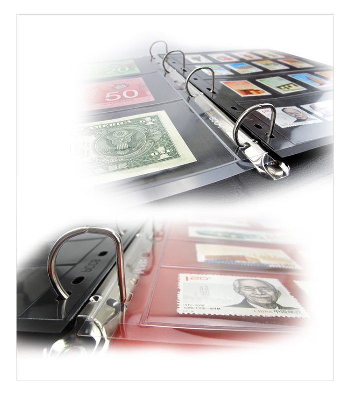 10Pcs/pack Small 7-Hole Plastic Double-Sided Coin Album Inner Sheets Card Stamp Banknote Collection Album Inserts Pages For Coin Collecting 5 Black Pockets - Image 6