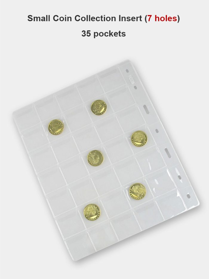 10 sheets/pack 7 Holes PVC Material Coin Sheet Insert Collecting Coins 35 Pockets 35mm x 29mm - Image 3