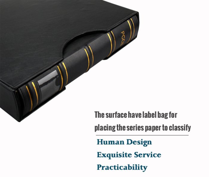 Widen Bamboo Design Stamp Collection Flip Book Luxury Leather Cover Stamp Album-Dimension 325 x 305 x 65MM - Image 3