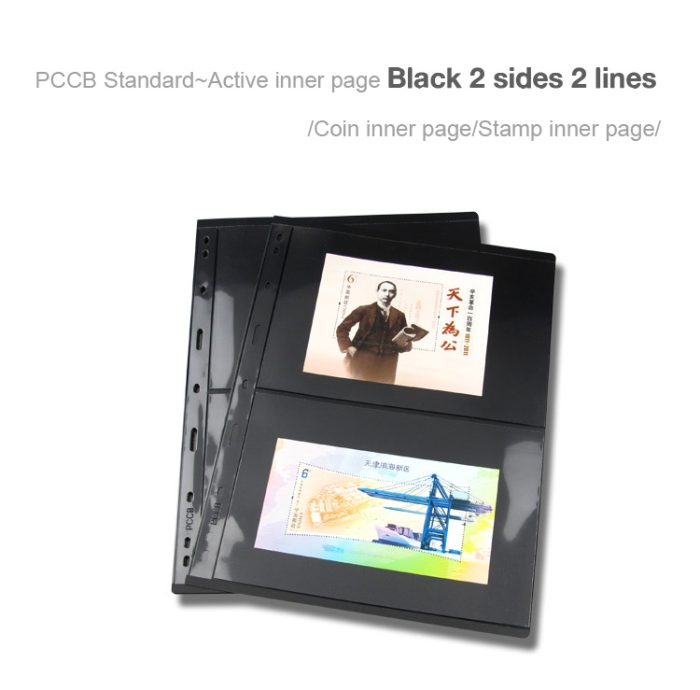 10Pcs/pack Standard 9-Hole Plastic Double-Sided Coin Album Inner Sheets Card Stamp Banknote Collection Album Inserts Pages For Coin Collecting 2 Black Pockets - Image 3