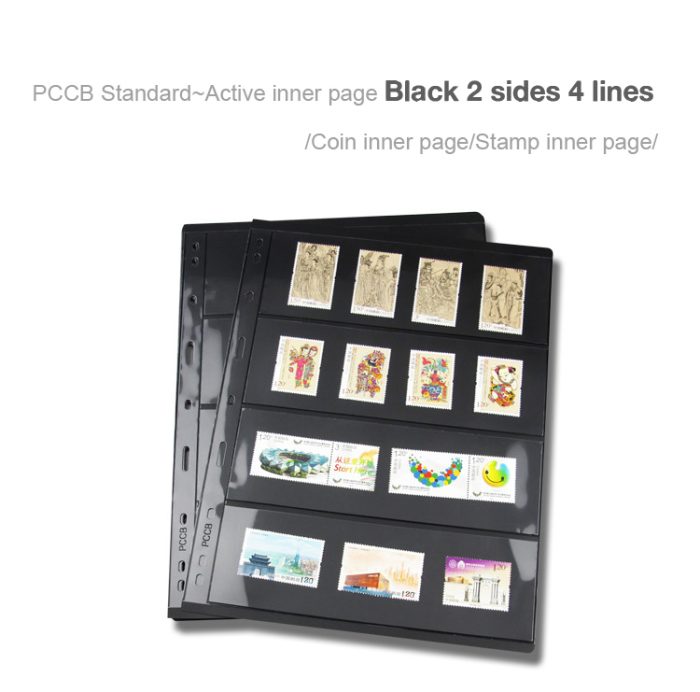 10Pcs/pack Standard 9-Hole Plastic Double-Sided Coin Album Inner Sheets Card Stamp Banknote Collection Album Inserts Pages For Coin Collecting 4 Black Pockets - Image 3