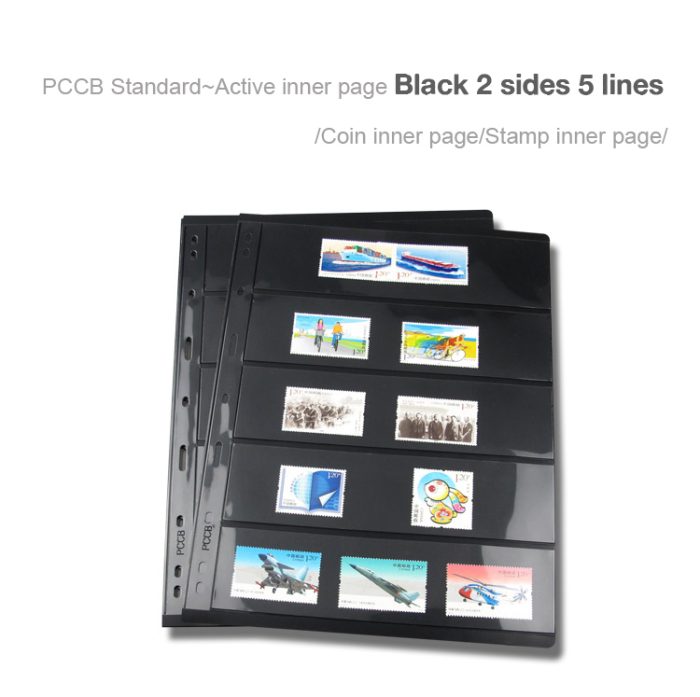 10Pcs/pack Standard 9-Hole Plastic Double-Sided Coin Album Inner Sheets Card Stamp Banknote Collection Album Inserts Pages For Coin Collecting 5 Black Pockets - Image 3