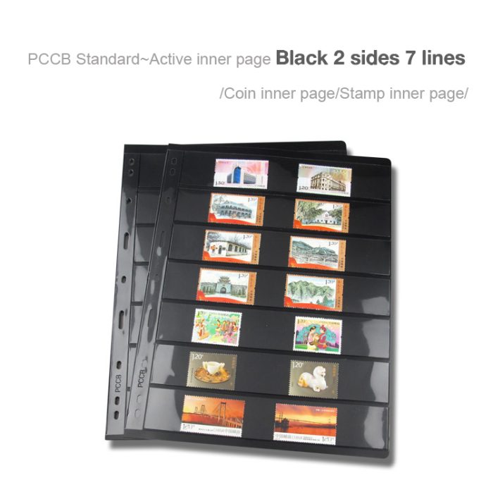 10Pcs/pack Standard 9-Hole Plastic Double-Sided Coin Album Inner Sheets Card Stamp Banknote Collection Album Inserts Pages For Coin Collecting 7 Black Pockets - Image 3