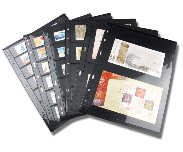 10Pcs/pack Standard 9-Hole Plastic Double-Sided Coin Album Inner Sheets Card Stamp Banknote Collection Album Inserts Pages For Coin Collecting 7 Black Pockets