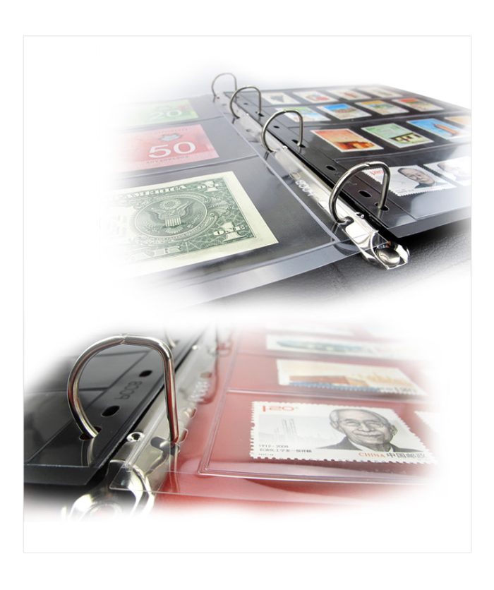 10Pcs/pack Standard 9-Hole Plastic Double-Sided Coin Album Inner Sheets Card Stamp Banknote Collection Album Inserts Pages For Coin Collecting 7 Black Pockets - Image 6
