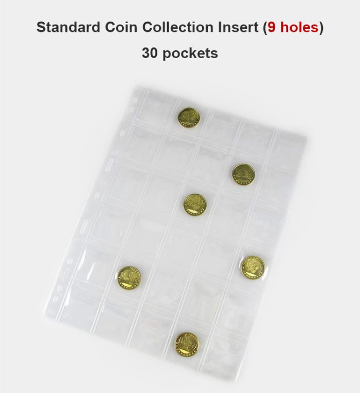 10 sheets/pack Standard 9 Holes PVC Material Coin Sheet Insert Collecting Coins 30 Pockets 35mm x 35mm - Image 3