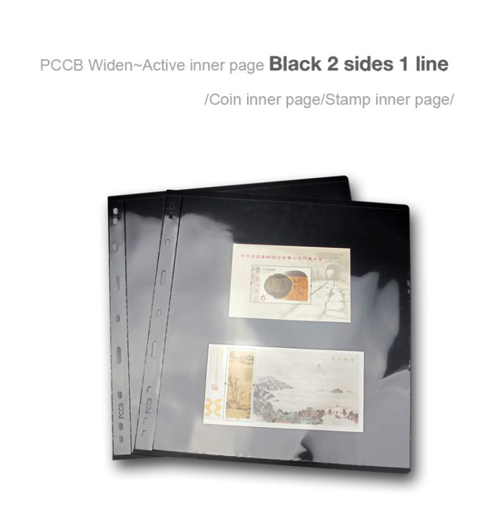 10Pcs/pack PET Metarial Stamp Inserts Widen 9-Hole Album Black Inner Sheets Card Stamp Money Banknote Collection Album Pages For Collecting Supplies 1 Row - Image 4
