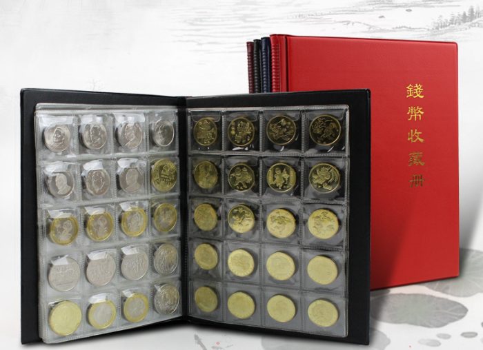 200 Pockets Coin Book – Leather Cover Coin Collection Album For Collectors With 10 Sheets 33 x 33 mm Retailer