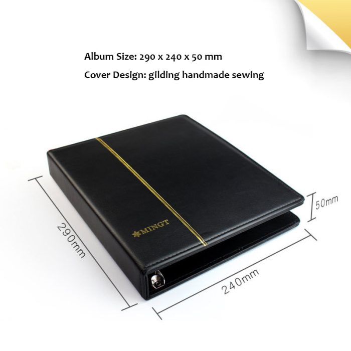 Small Empty Stamp Paper Money Flip Book Faux Leather Cover Stamp Album-Dimension 290 x 240MM - Image 3