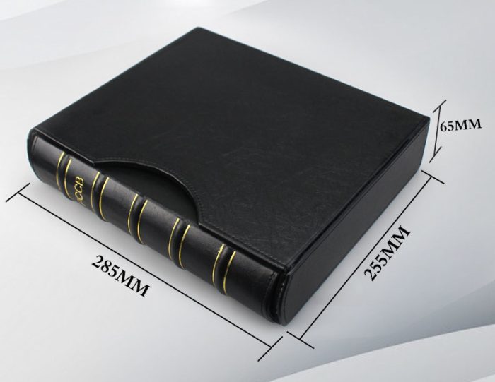 Small Bamboo Design Stamp Collection Flip Book Luxury Leather Cover Stamp Album-Dimension 285 x 255 x 65MM - Image 2