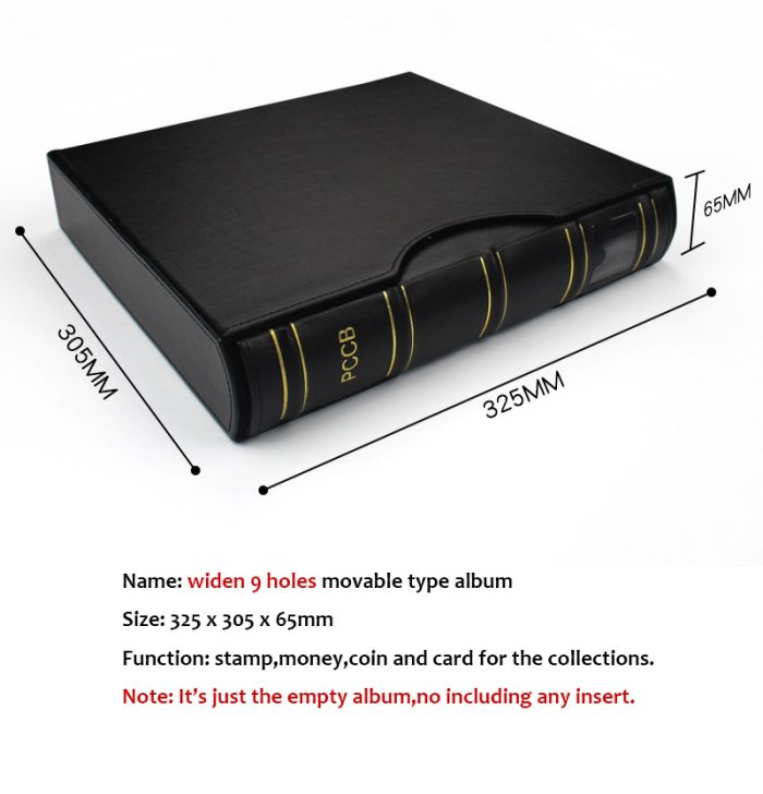 Widen Bamboo Design Stamp Collection Flip Book Luxury Leather Cover Stamp Album-Dimension 325 x 305 x 65MM - Image 2