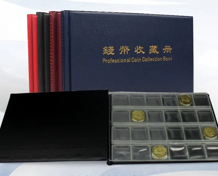 240 Pockets Coins Collection Book for Collector, Fireproof Coin Collection Holder, Coin Collection Organizer Storage Pocket Case Album 30 x 27mm