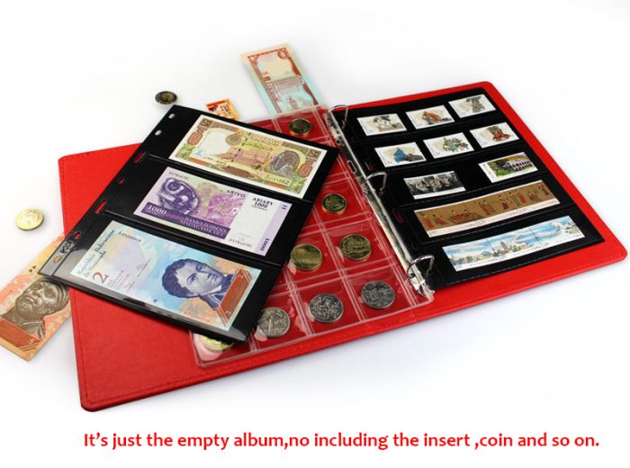 Small Empty Stamp Paper Money Flip Book Faux Leather Cover Stamp Album-Dimension 290 x 240MM - Image 4