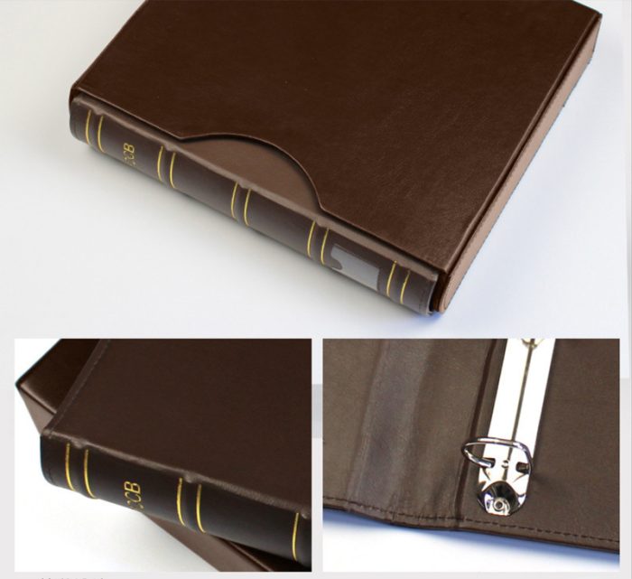Standard Bamboo Design Stamp Collection Flip Book Luxury Leather Cover Stamp Album-Dimension 325 x 275 x 65MM - Image 7