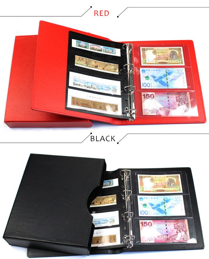 Standard Bamboo Design Stamp Collection Flip Book Luxury Leather Cover Stamp Album-Dimension 325 x 275 x 65MM - Image 6