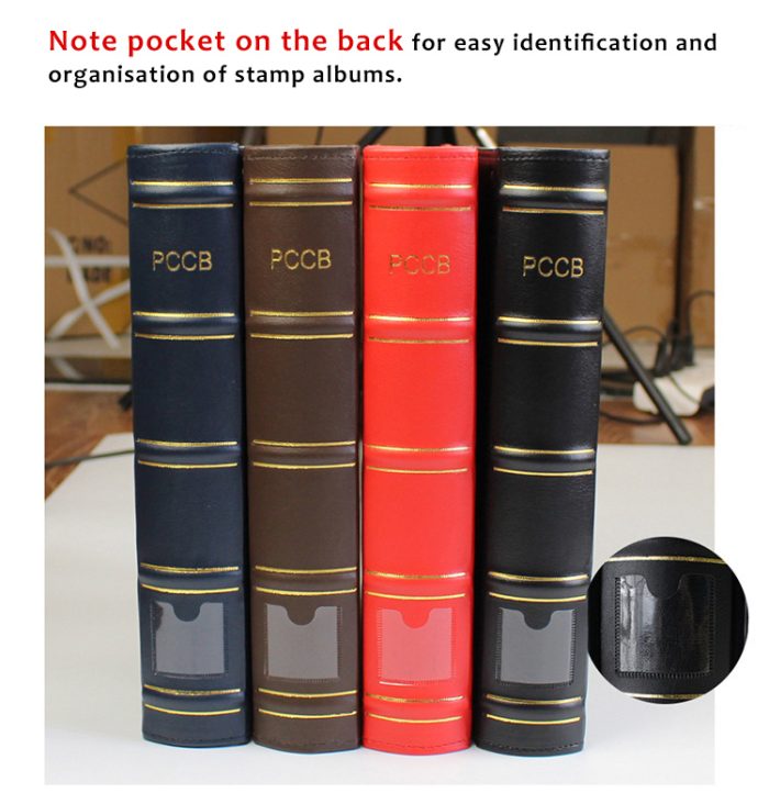 Standard Bamboo Design Stamp Collection Flip Book Luxury Leather Cover Stamp Album-Dimension 325 x 275 x 65MM - Image 3
