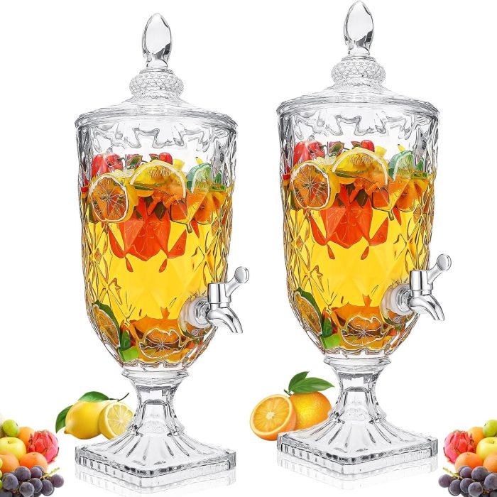 3L Glass Beverage Tower Dispenser