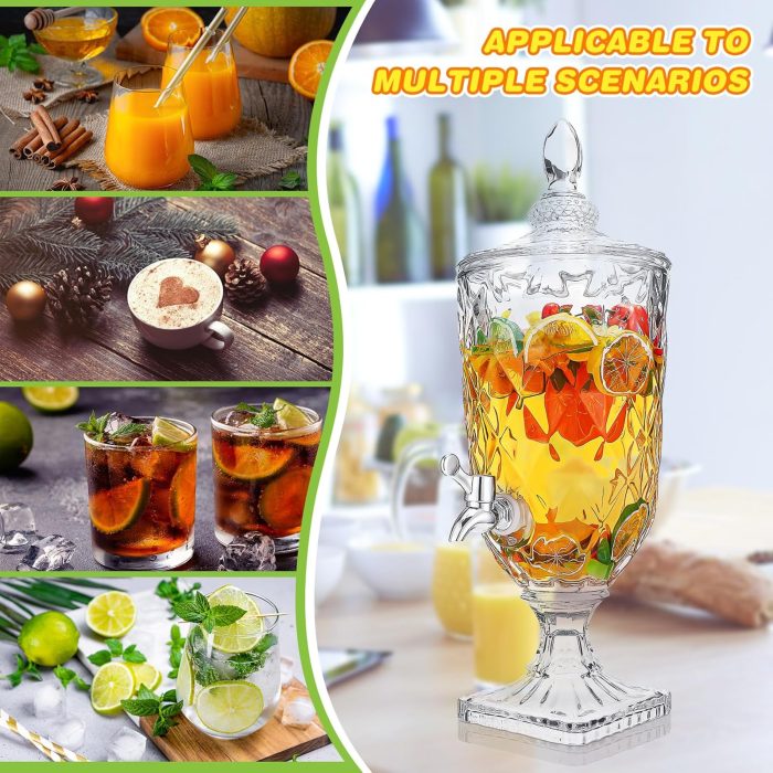 3L Glass Beverage Tower Dispenser - Image 4
