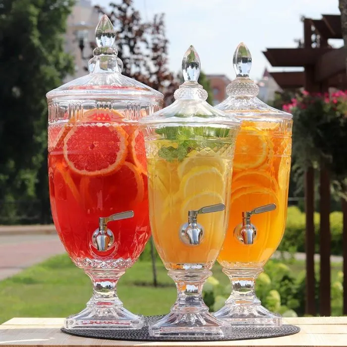 2L 3L 5L Crystal Iced Beverage Dispenser with Spigot | Wedding | Party Bar