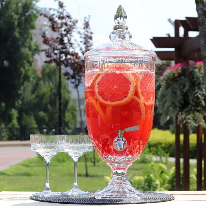2L 3L 5L Crystal Iced Beverage Dispenser with Spigot | Wedding | Party Bar - Image 7