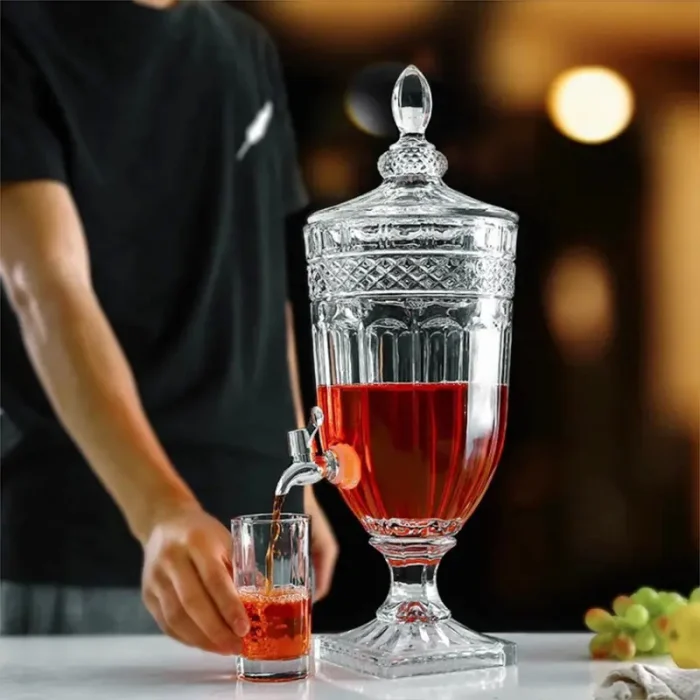 5L Transparent Drink Dispenser With Plastic Tap