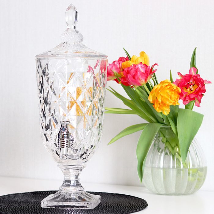 2L 3L 5L Diamond Crystal Drink Dispensers Glass Fountain For Birthday | Party | Home - Image 3
