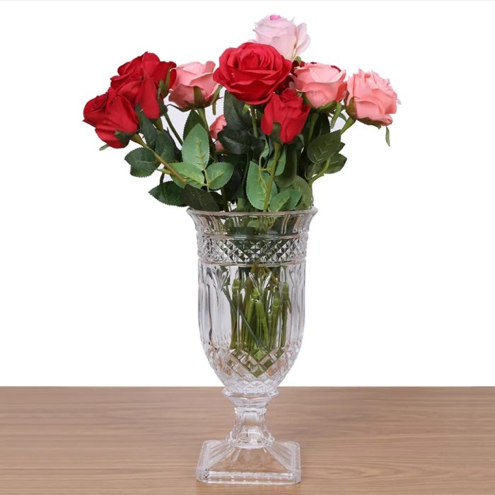 13inch Crystal Glass European Style Design Floral Vase For Wedding | Table | Home Decoration